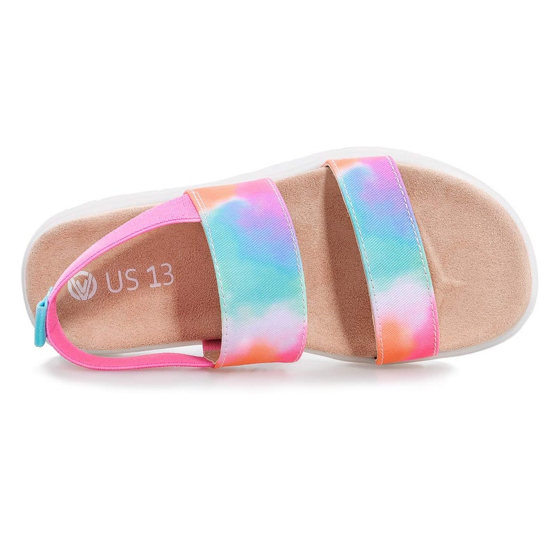 shoeslocker Little Girls Sandals Summer Shoes Open Toe Elastic Back Strap Sandals Flat for Little kids Size 3 - Image 3